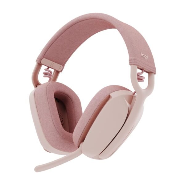 Logitech ZONE VIBE 100 Lightweight Professional Wireless Headphones Rose – Équipement Gaming Haute Performance